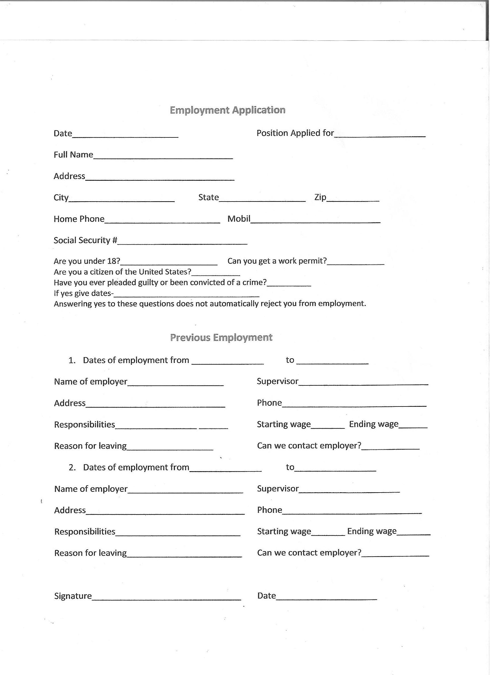 Town and country surf job application